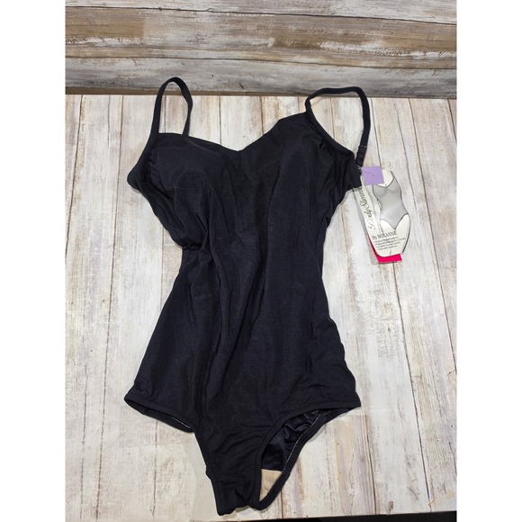 Roxanne Other - Vintage Roxanne Body Slimmer One Piece Swimsuit Black Bra Sized 34B NWT USA